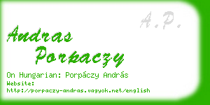 andras porpaczy business card